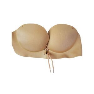 Strapless Nude Beige Push Up‎ Bra D Padded Adjustable